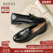 新款 舒适低跟通勤乐福鞋 英伦小皮鞋 百思图2026春季 女单鞋 UXS07AA6