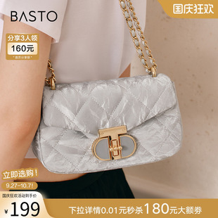 通勤小香風菱格鏈條包單肩斜挎包女X3468CX4 百思圖春夏商場新款
