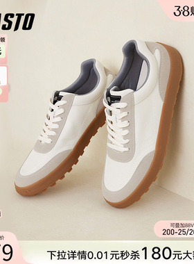 百思图秋商场同款时尚复古德训鞋板鞋情侣休闲鞋Y1101AM3
