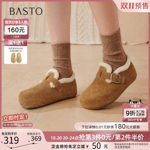 复古加绒保暖女单鞋 勃肯鞋 B3047DM5 新款 双11预售百思图2025冬季