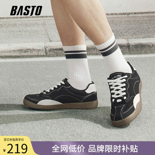 百思图2026春季新款轻便德训鞋时尚复古百搭休闲运动男鞋25200AM6