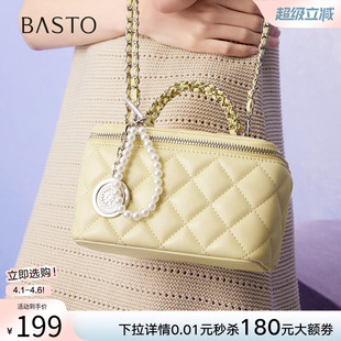 链条包绗缝盒子包时尚 通勤斜挎包女TY018BX5 商场新款 百思图夏季