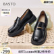 女深口单鞋 小皮鞋 BV339CA5 英伦风乐福鞋 百思图春秋商场新款