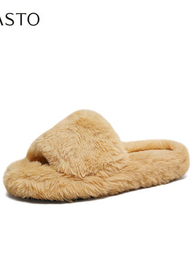 百思图2025夏季新款时尚通勤一字拖舒适粗跟外穿女凉拖鞋D3730DT5