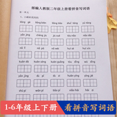 部编版 一二三四五六年级看拼音写词语拼音默写本一课一练课文同步