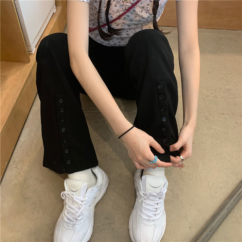 Real shot and real price Korean casual slim flared pants