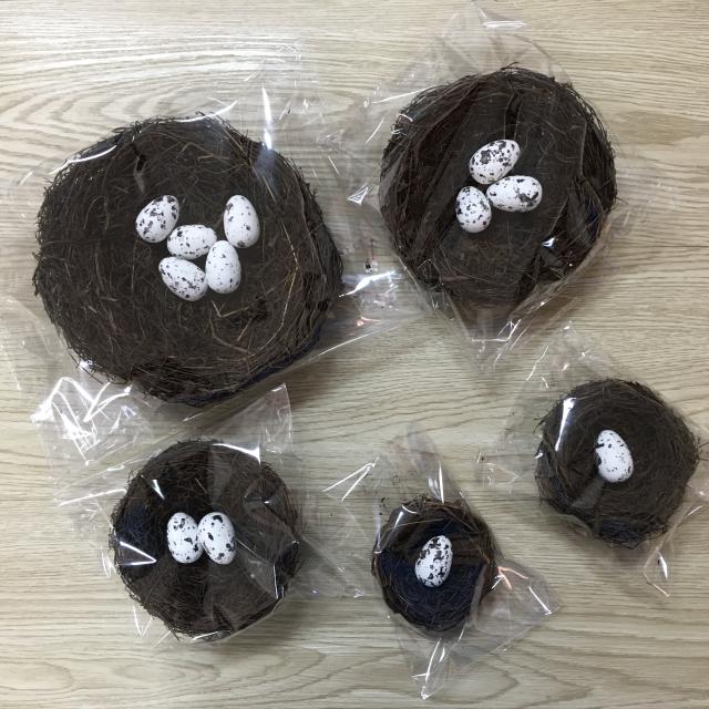 OPP袋装 复活节蛤蟆藤编织鸟巢鸟笼装饰摆件鸟巢手工鸟窝拍照道具
