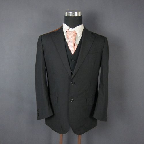 七彩条纹男士西服单西中古复古