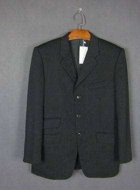 美国品牌S/史家tickets西服三扣正装古着春秋外套黑色条纹款 H737