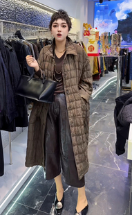 欧货时尚砸格夹棉宽松风衣棉服长外套女2026秋冬显瘦遮肉二棉上衣