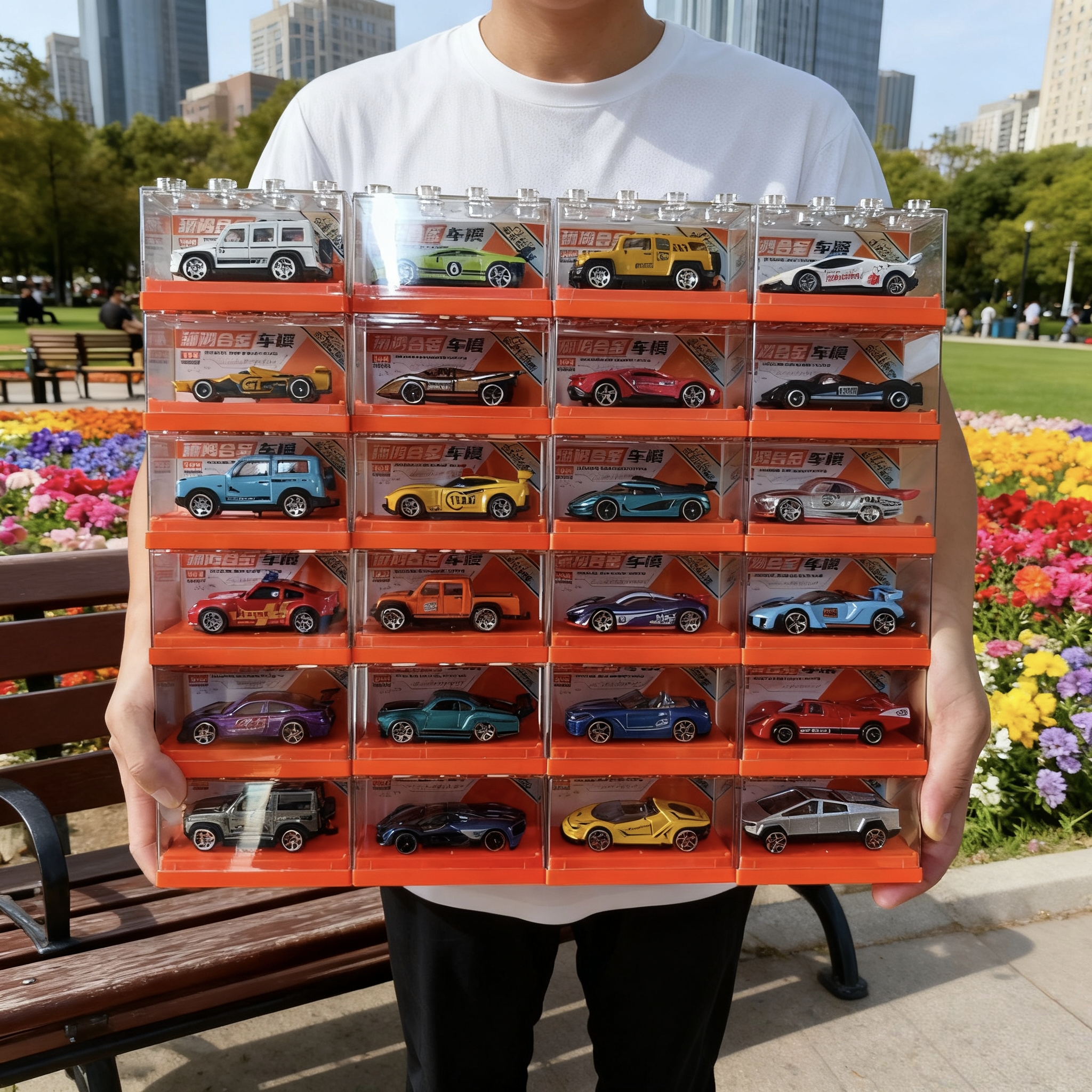 仿真合金小汽车模型套装赛车收藏玩具车摆件幼儿园儿童礼物积木盒