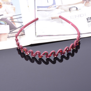 红色水钻波浪发箍女高颅顶带齿宽发捆带钻2026亚克力发卡新款头箍