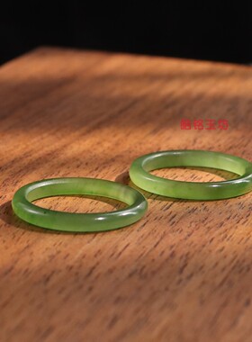 和田玉碧玉极细无黑点平安戒11号