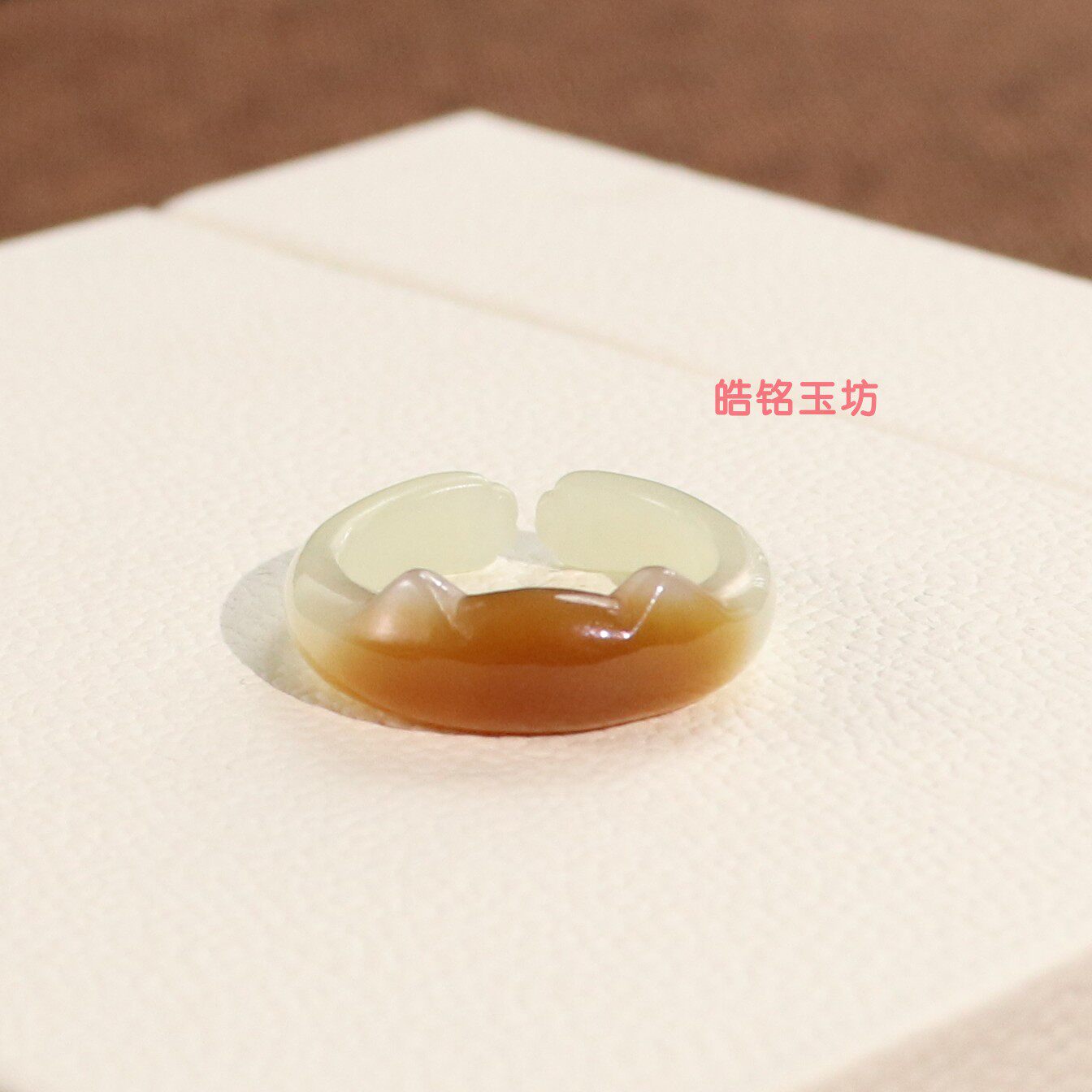 新疆和田玉且末糖戒指13号一口糖猫耳猫爪两戴款戒子天然玉石指环