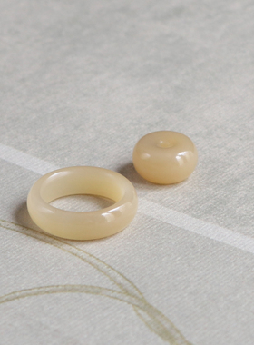 和田玉糖玉平安戒天然玉石