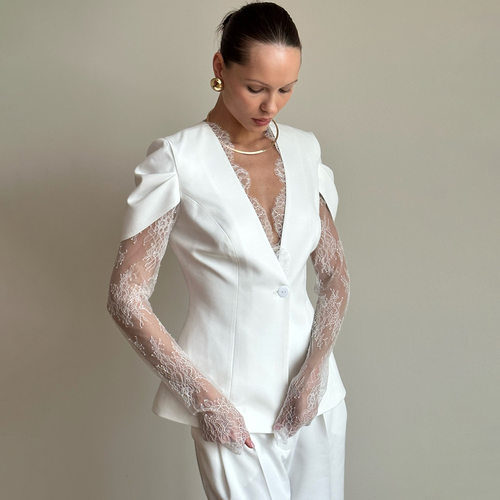 2026 New elegant women's lace patchwork Suits coat jacket