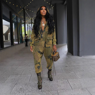 women casual camouflage 休闲连体裤 for fashion jumpsuit