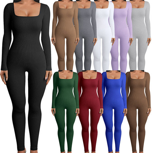 Women's vest with open back buttocks lifting sports jumpsuit