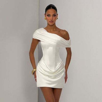 2026 New sexy strapless fashion short skirt evening dress