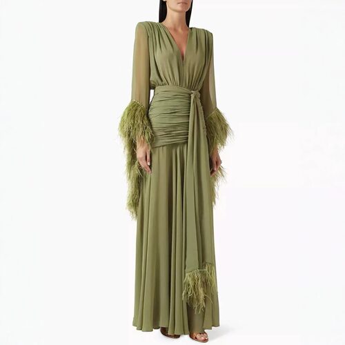 2026Fashion Women's Evening Dress Long Sleeve Slimming Dress