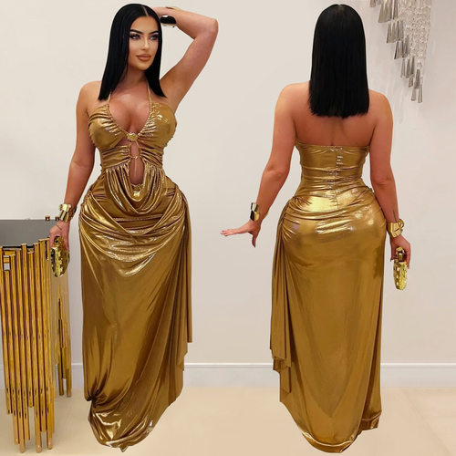 2025 Fashion women's sexy halter-neck party dress Backless
