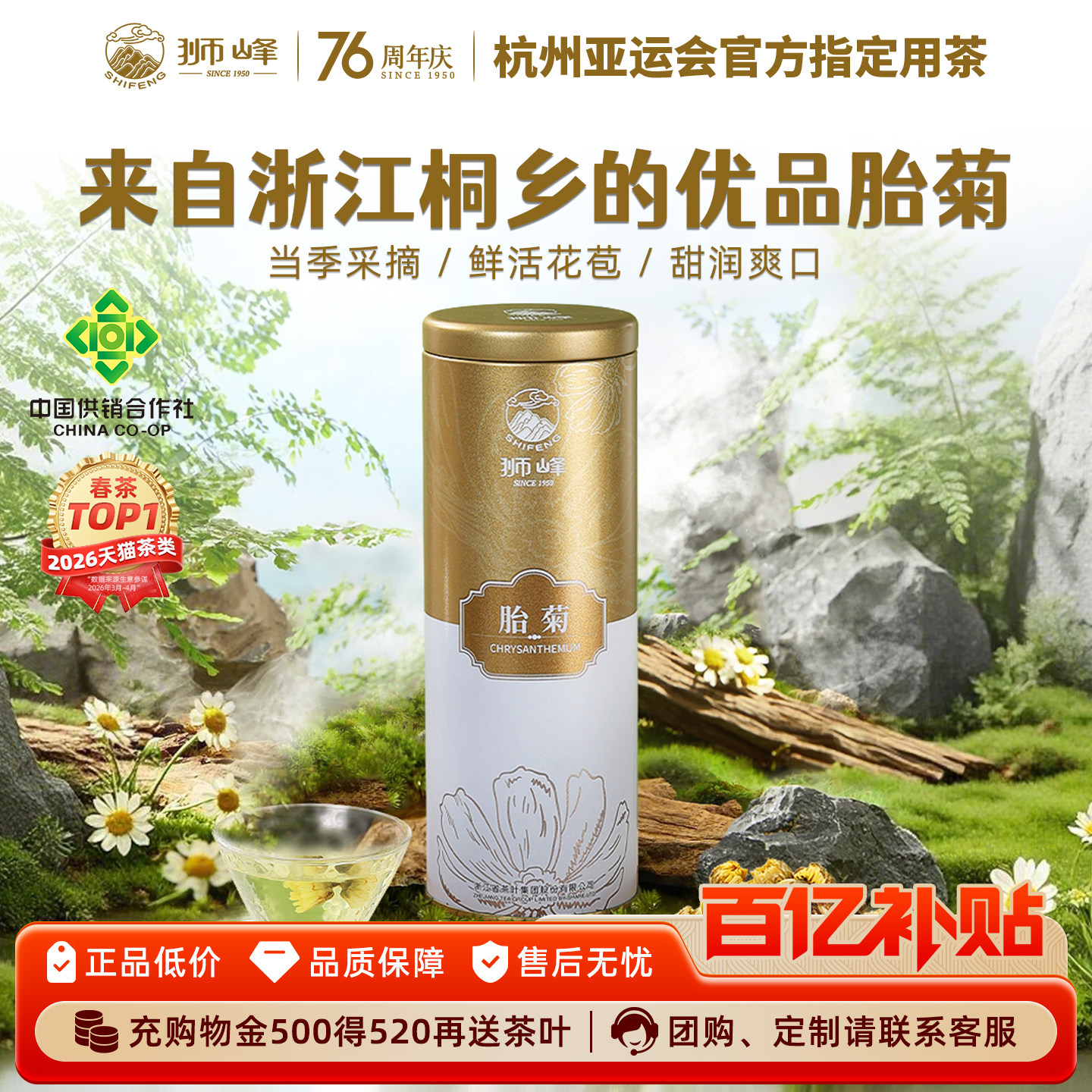 狮峰牌桐乡胎菊40g罐装图片