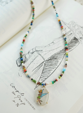 奇妙仙子小叮当手绘少女风可爱小众时尚项链