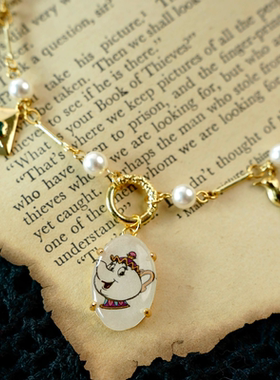 茶壶太太手绘系列小众设计时尚项链