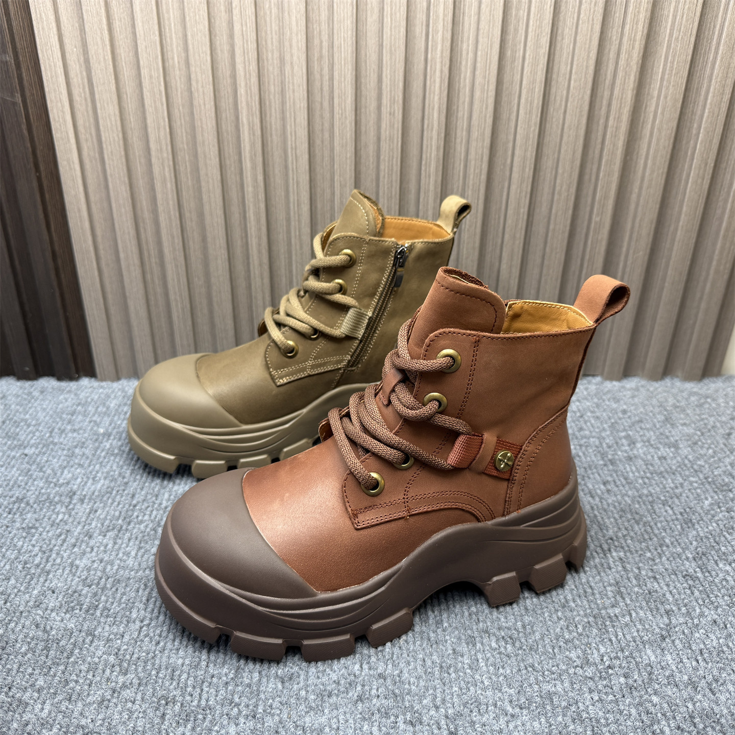 撤柜断码处理真皮厚底马丁靴女2025秋冬新款复古英伦风舒适女短靴,女鞋,马丁靴,淘宝优惠券,粉丝福利购,淘宝优惠卷