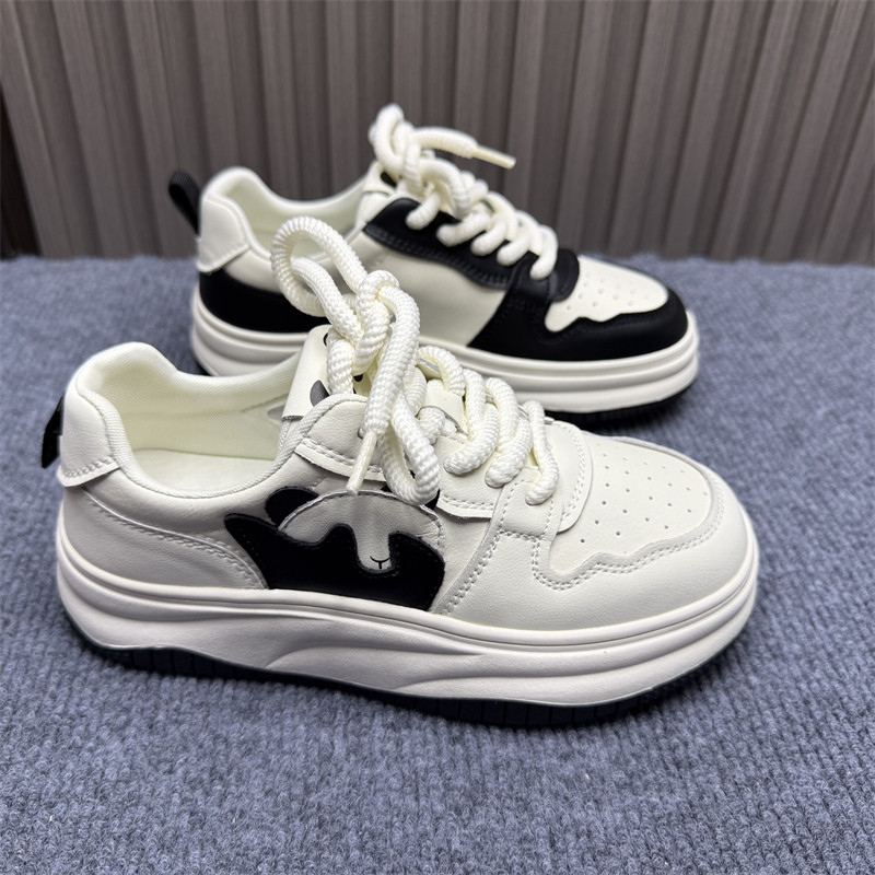 商场撤柜尾货处理厚底防滑小白鞋女春季新款真皮休闲韩版熊猫板鞋,女鞋,休闲板鞋,淘宝优惠券,粉丝福利购,淘宝优惠卷