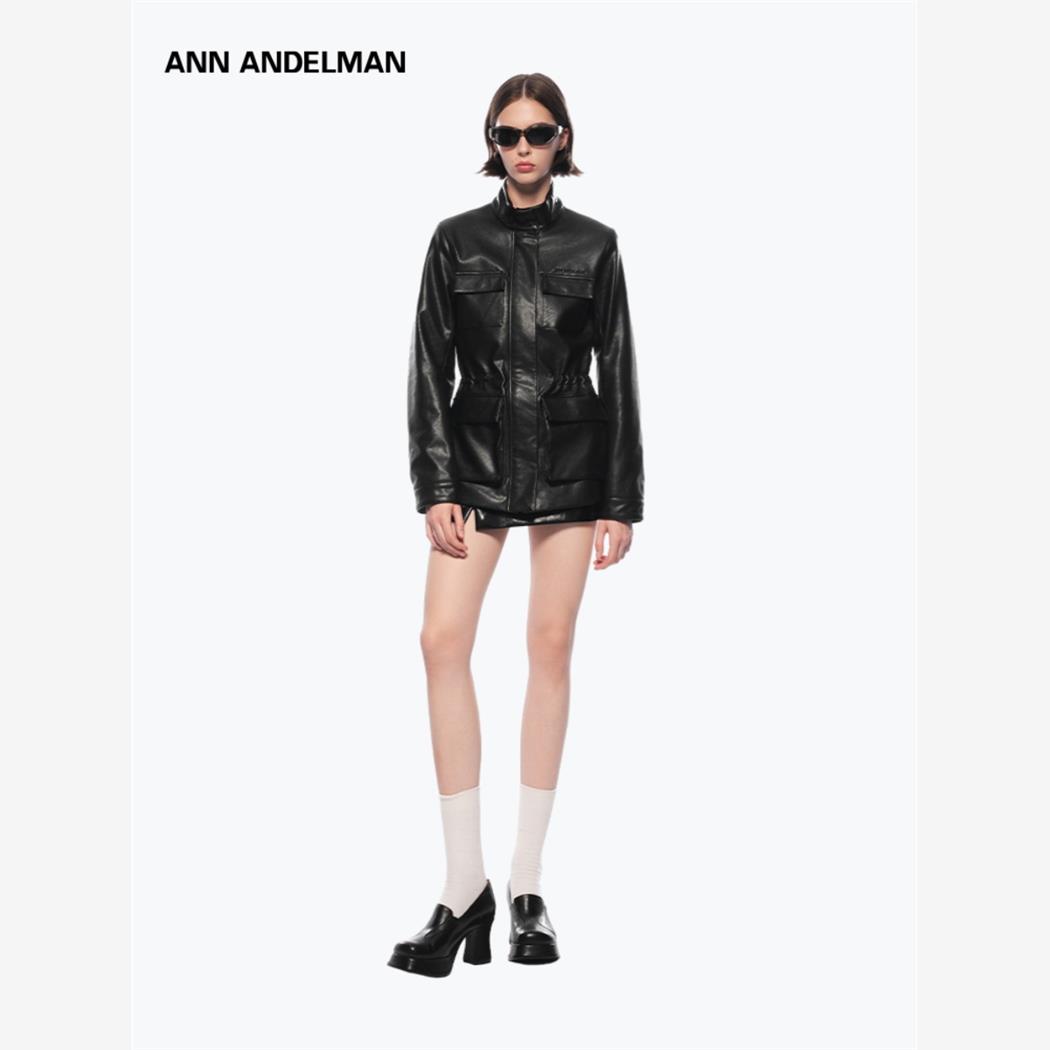 ANNDELM工装皮衣女秋冬