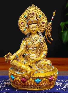 新款精工铜雕莲花生大士莲师佛像