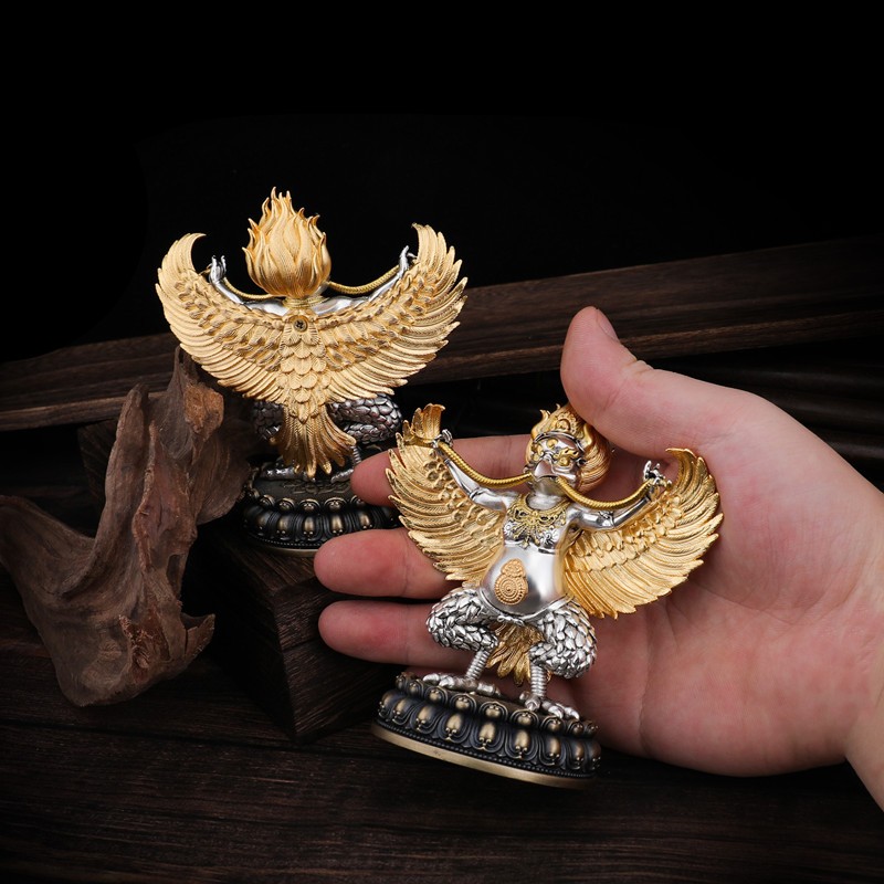 藏式铜材金翅大鹏鸟装饰摆件
