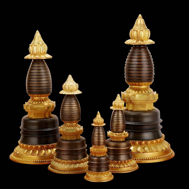 藏传多种规格密宗法器噶当塔纯铜