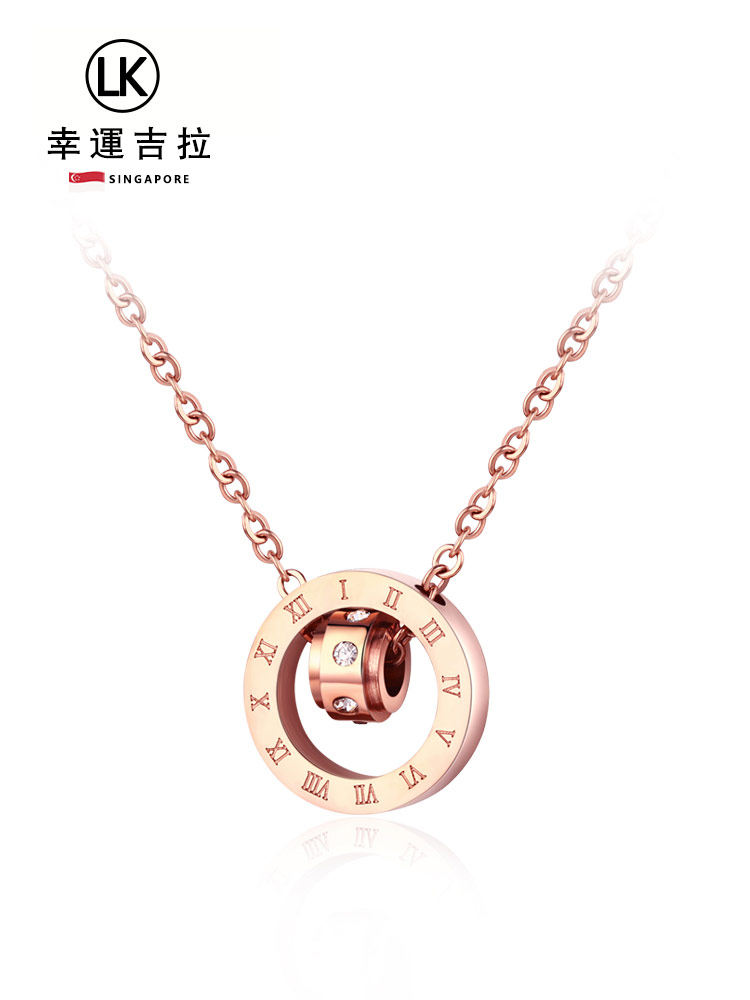 幸运吉拉LUCKY KILA项链女18K镀金轻奢罗马数字项链锁骨链礼物女