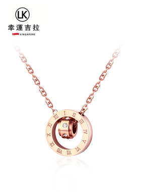 幸运吉拉LUCKY KILA项链女18K镀金轻奢罗马数字项链锁骨链礼物女
