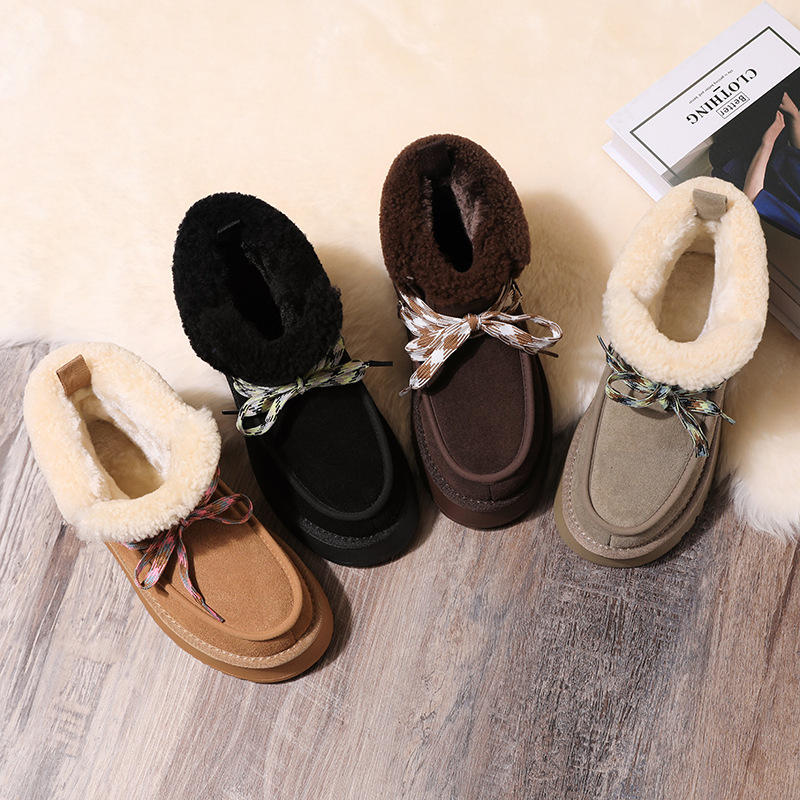 厚底加厚保暖短靴焦点女孩冬季