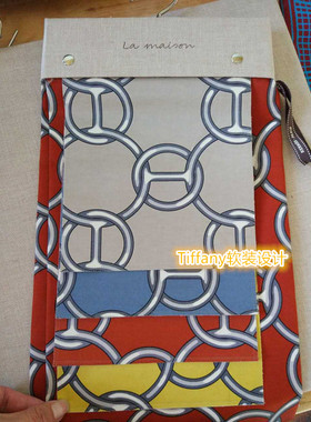 正版进口爱马仕橙色复古美式轻奢窗帘墙纸5米起订原装进口