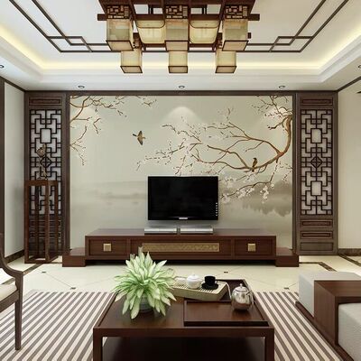 中式装修背景墙玄关隔断屏风花格