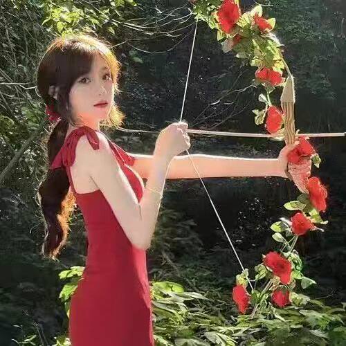 精灵花朵弓箭写真拍摄拍照道具摄影洛丽塔旅拍汉服手持物超仙森系