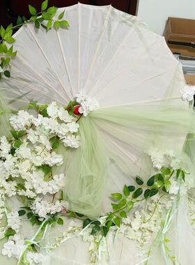 古风花伞手持仿真樱花藤流苏伞