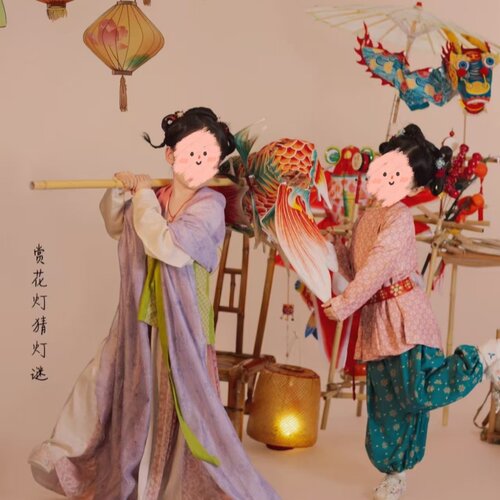 新年写真拍摄道具贩卖快乐摄影拍照小道具多喜乐长安宁唐代小仕女