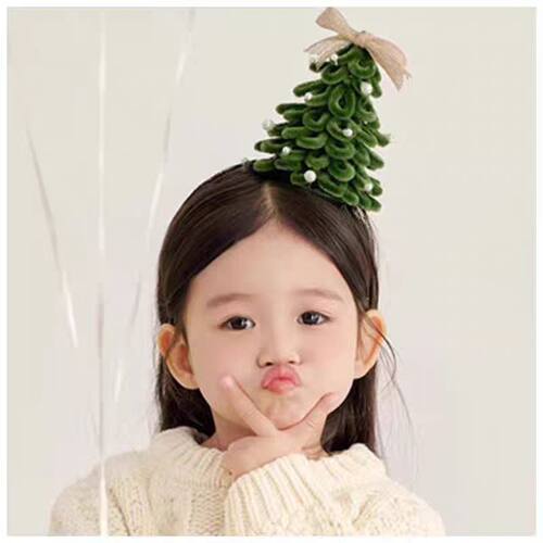 圣诞帽扭扭棒发箍圣诞树装饰摆件