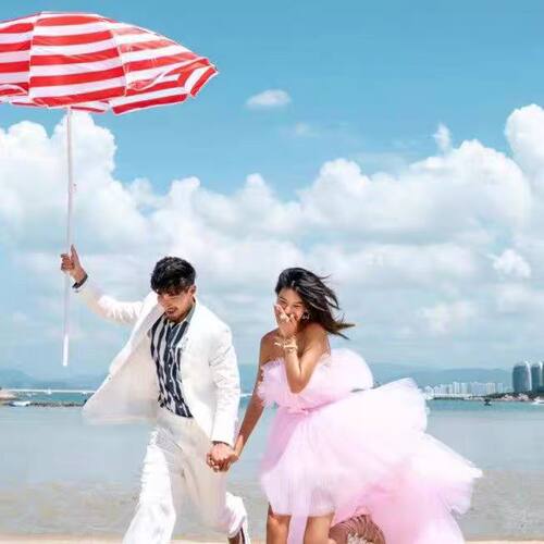 婚纱摄影道具可乐箱红色沙滩椅