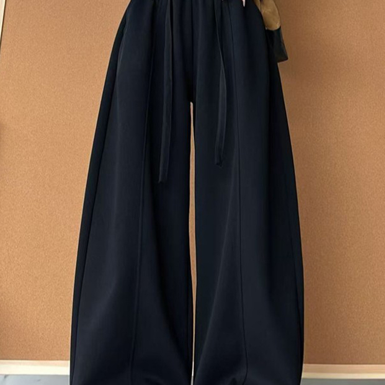 加绒加厚美式弯刀阔腿裤