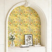 法式 饰贴纸高级感家具翻新卧室客厅背景墙壁纸自粘 复古花鸟柜子装