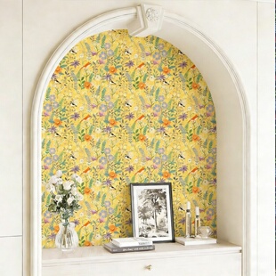 法式复古花鸟柜子装饰贴纸高级感家具翻新卧室客厅背景墙壁纸自粘