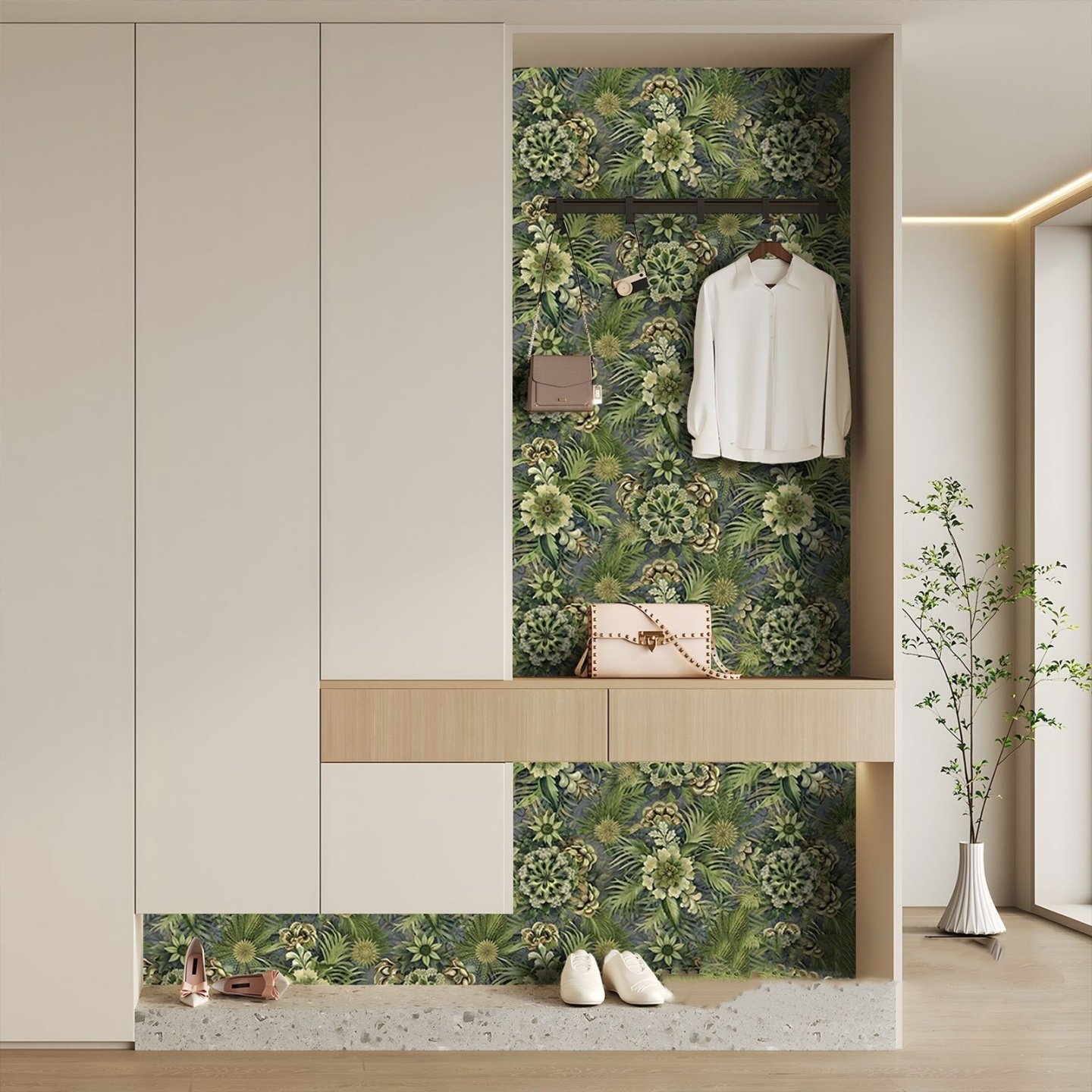 东南亚风格柜子装饰贴纸衣柜门玻璃橱柜家具翻新改造墙纸自粘防水,家居饰品,软装墙贴,淘宝优惠券,粉丝福利购,淘宝优惠卷