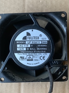 福佑UF-80A11BTH/BWH 轴流8038FULLTECH交流风机115V电箱散热风扇