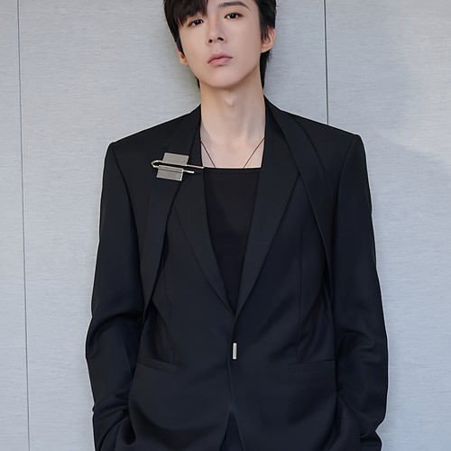 刘宇宁同款金属扣痞帅男士西装